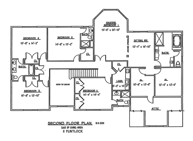 Second Floor Plan of 11 Flintlock Road, Montvale, NJ